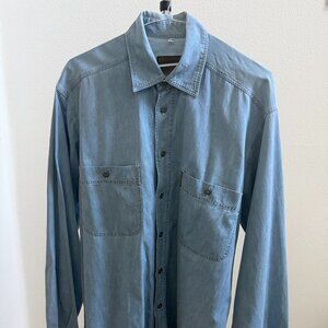 Armani Jeans Blue Denim Shirt Size Small